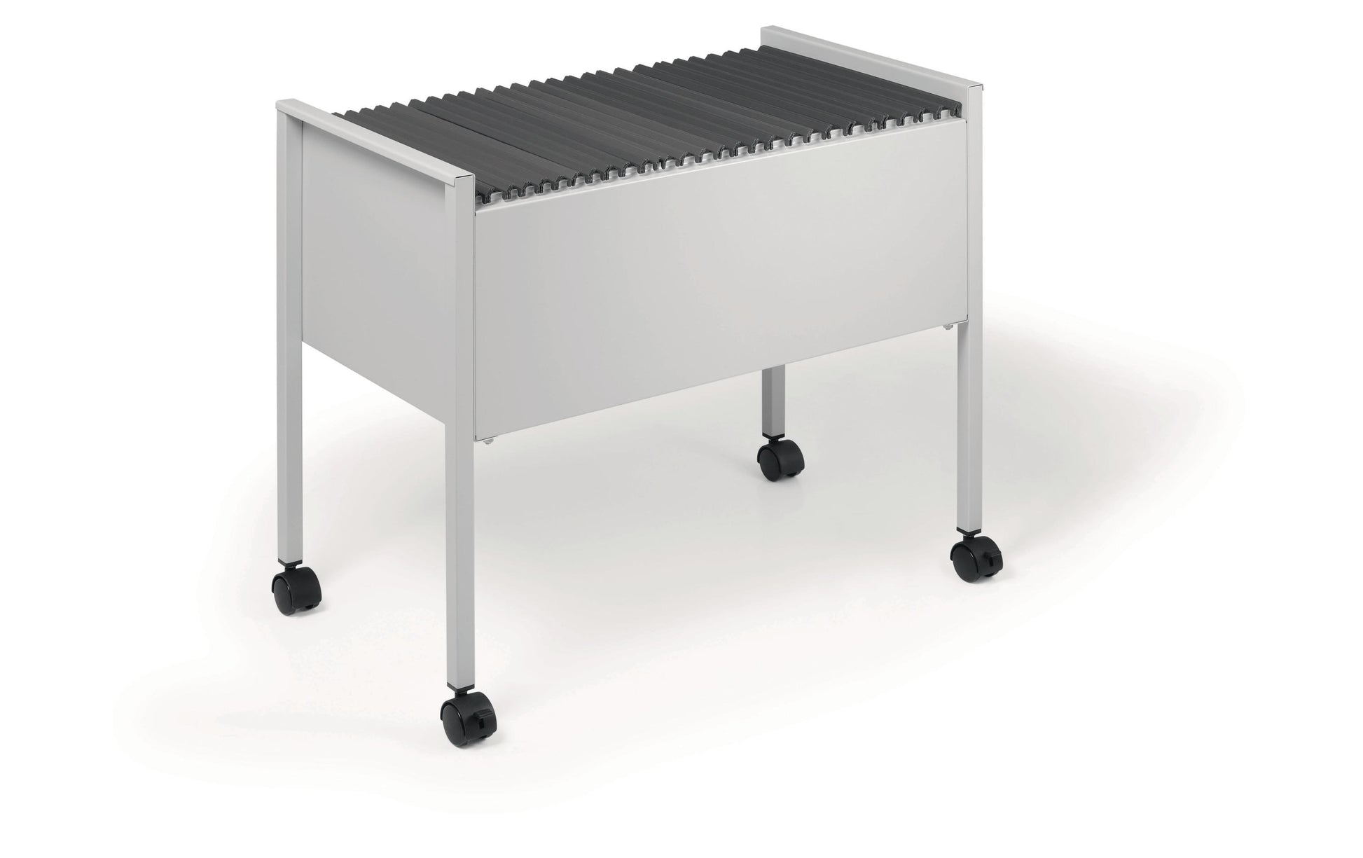 Durable Hängemappenwagen – Stahl, Grau, 65,5 × 59,2 × 36,8 cm, mit 4 Rollen, für 80 Hängemappen