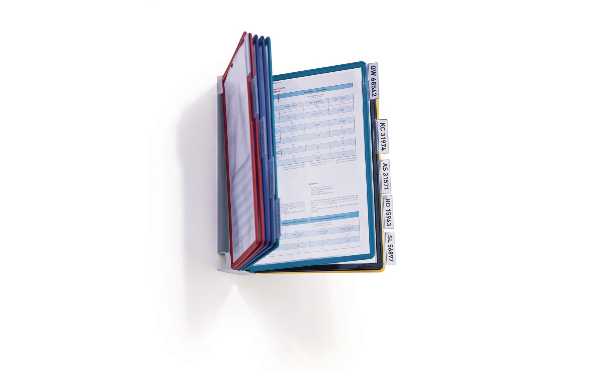 Durable Sichttafelsystem Wandelement – 260 × 330 mm, grau, für A4, 10er-Pack