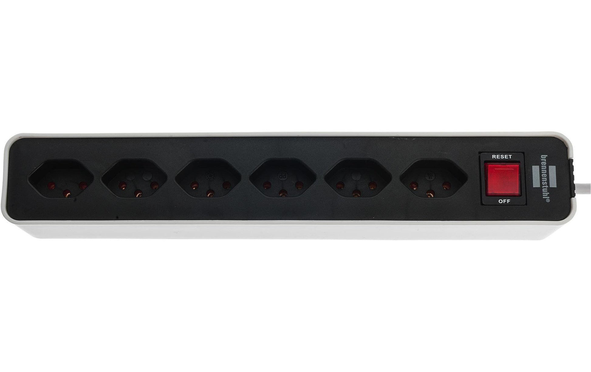 Brennenstuhl Ecolor Steckdosenleiste, 6×T13, mit Schalter, 1,5 m Kabel, Eingang T12 – Schwarz