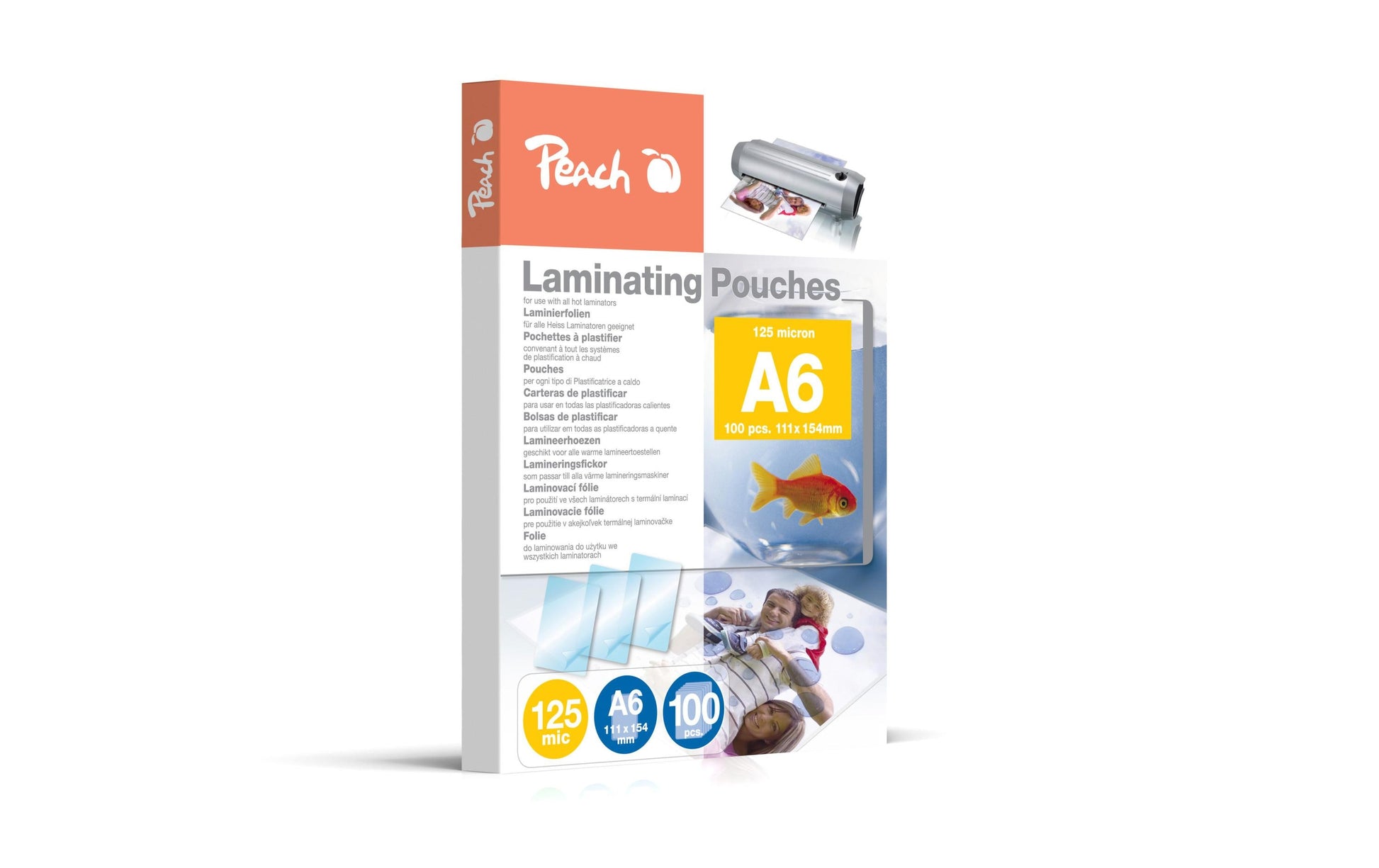 Peach Laminierfolien A6 – 125 µm, glänzend, 100 Stück