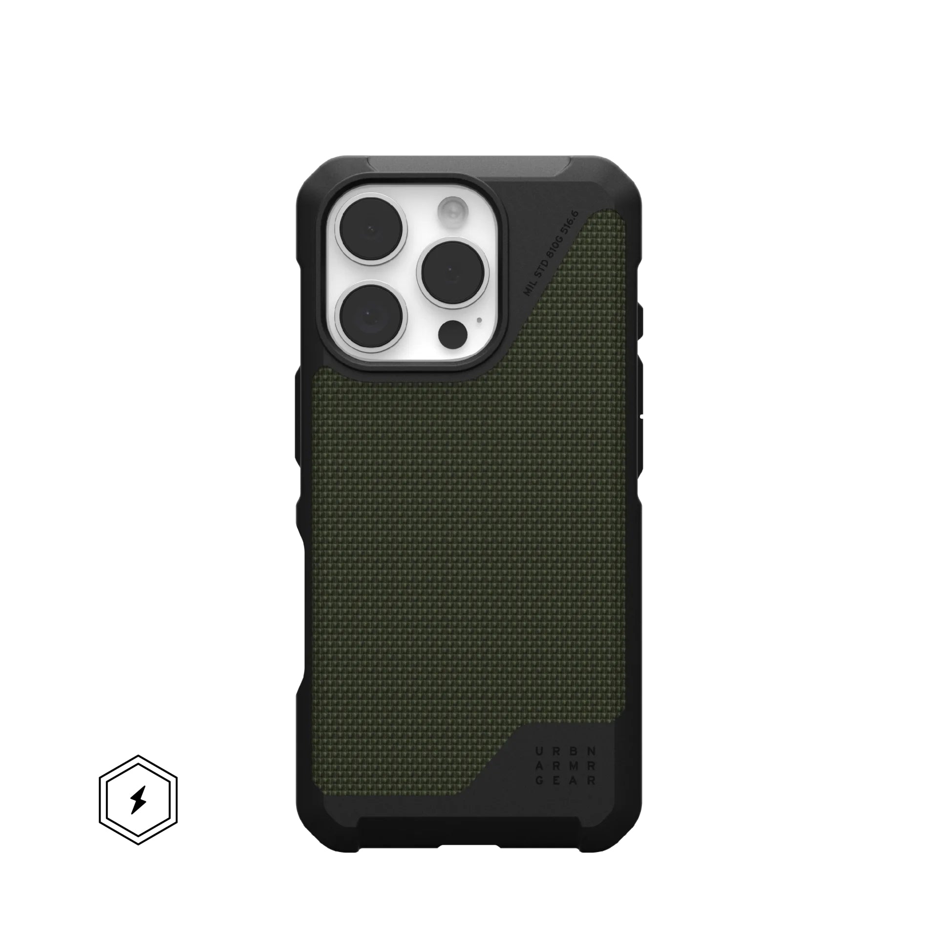 Urban Armor Gear Backcover Metropolis LT – für Apple iPhone 16 Pro – Olivgrün – TPU – MagSafe-kompatibel
