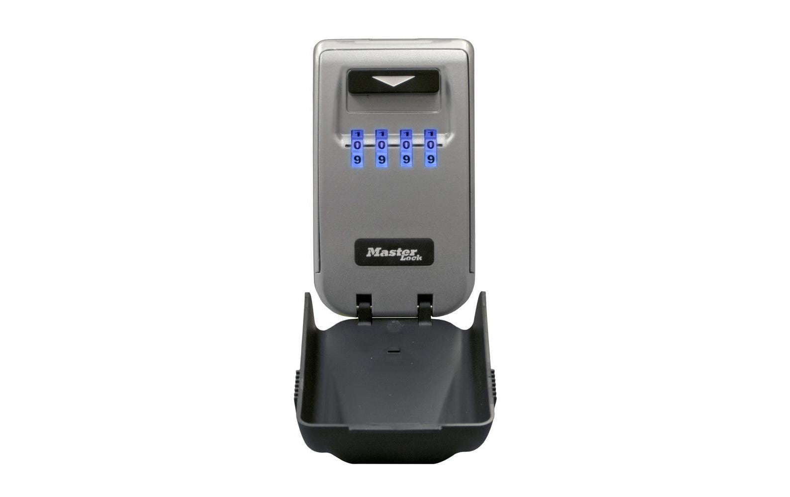 Master Lock Schlüsselsafe 5425EURD – Elektronikschloss – 72 × 52 × 126 mm – Wassergeschützt – Wandmontage – Grau
