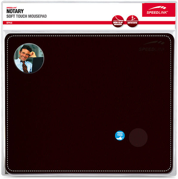 SPEEDLINK NOTARY Soft Touch SL-6243-LBK – Mauspad – 230 × 190 mm, Lederoptik, Schwarz