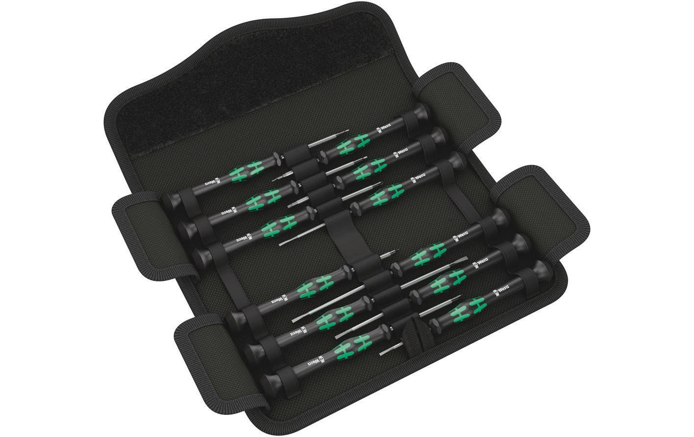 Wera Kraftform Micro-Set – Präzisions-Schraubenzieher-Set PH/SL/TX, 12-teilig, Box – 05073675001