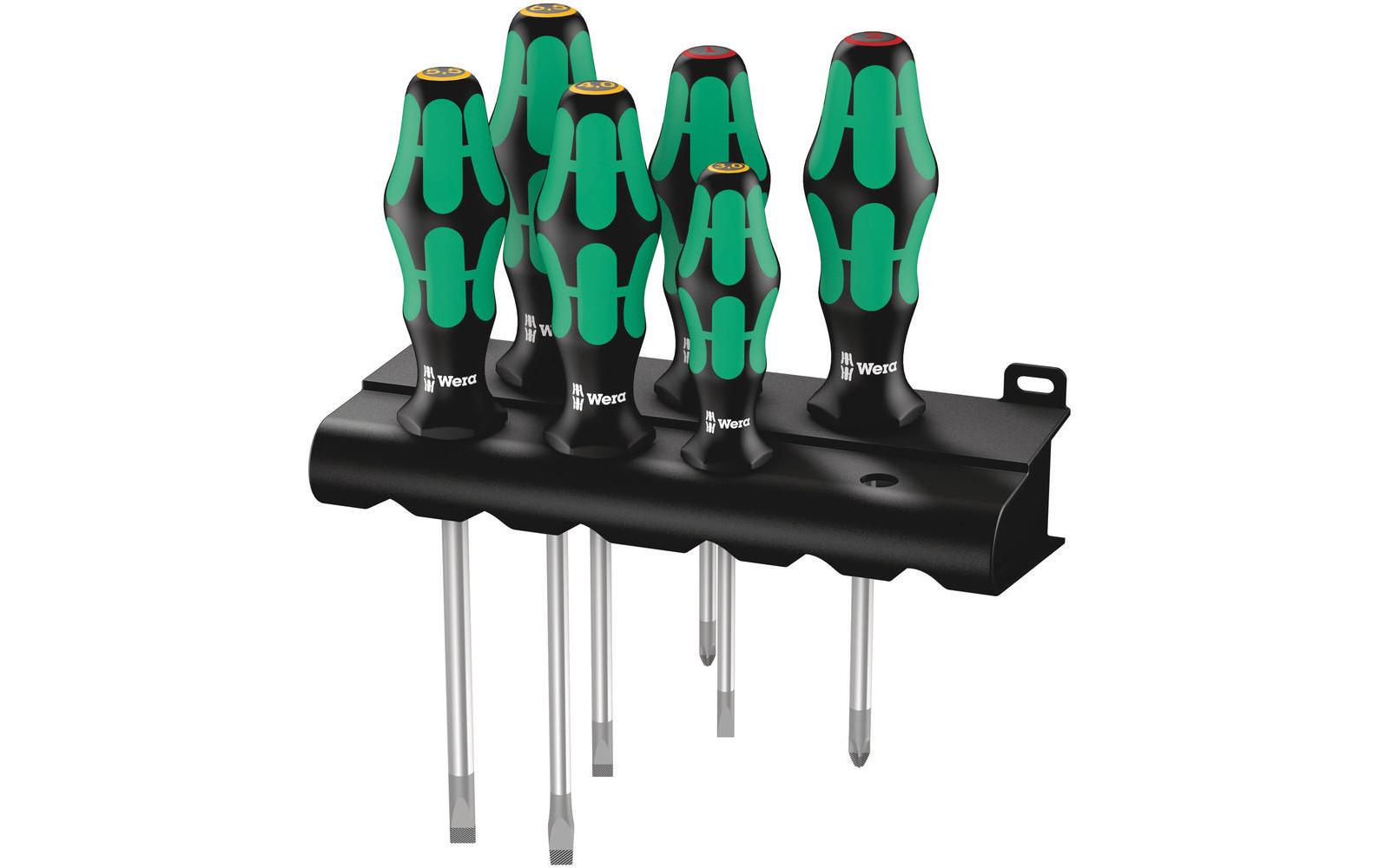 Wera Kraftform Plus – Schraubenzieher-Set PH/SL, 6-teilig – 334/6 Rack