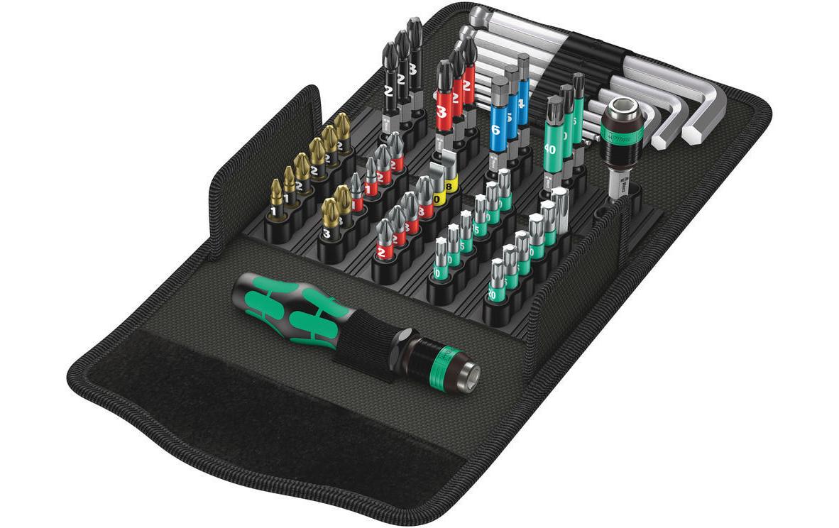 Wera Kraftform Kompakt 100 – Schraubenzieher-Set PH/PZ/SL/TX/HEX, 52-teilig, Etui