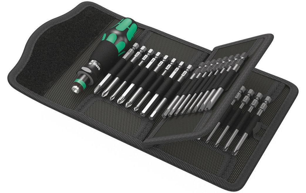 Wera Schraubendreher-Bit-Set Kraftform Kompakt 62 – 32 Bits – Antrieb 1/4"