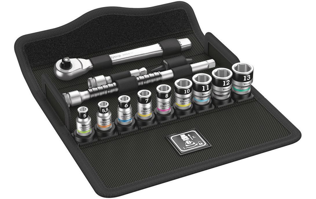 Wera Zyklop Metal Knarrensatz – Antrieb 1/4" – 8100 SA 12 HF