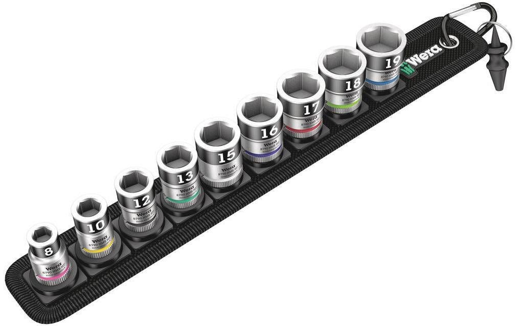 Wera Zyklop – Stecknuss-Satz 3/8", 8/10/12 … mm, 9-teilig, Box, Belt B 1
