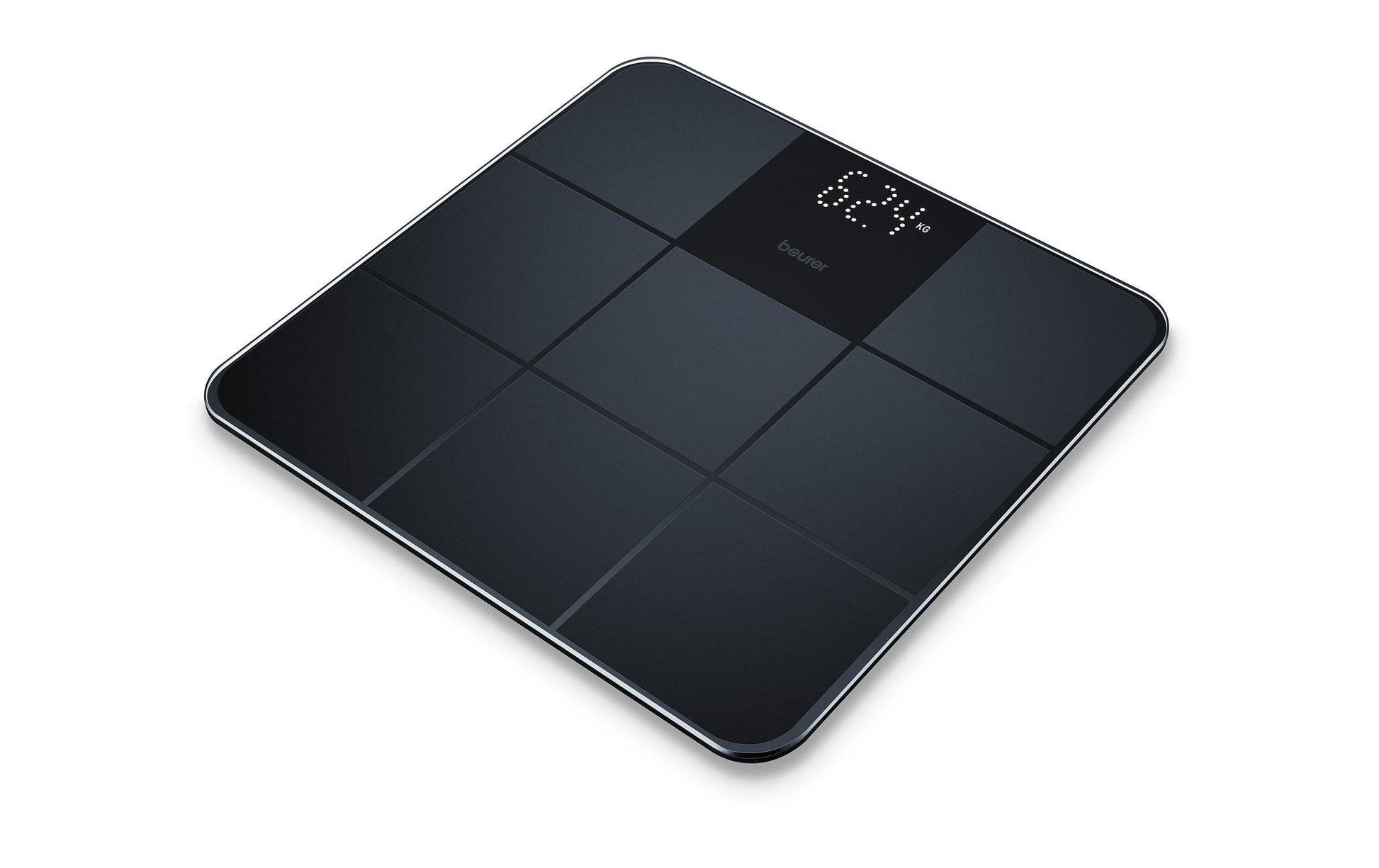 Beurer Personenwaage GS235 – 30×2,1×30 cm, Glas, 180 kg, Schwarz