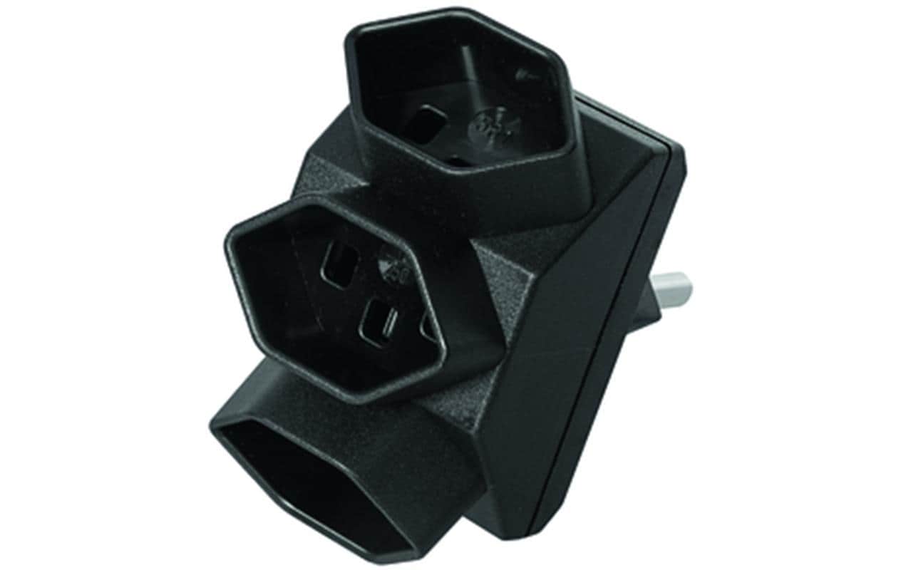 Steffen Abzweigstecker T23, 3-fach – 250 V, 16 A, IP20 – Schwarz