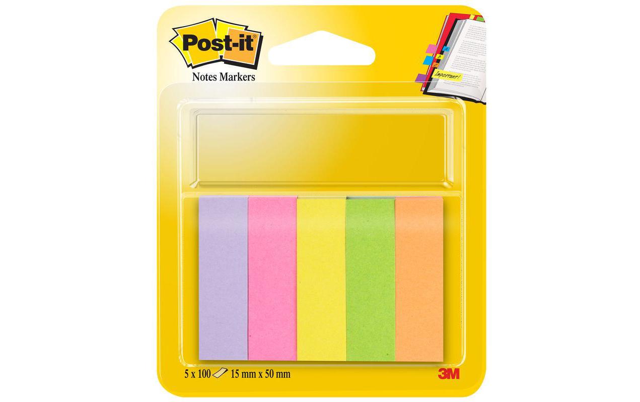 3M Post-it Seitenmarker – 15×50 mm – sortiert – 5×100 Stück