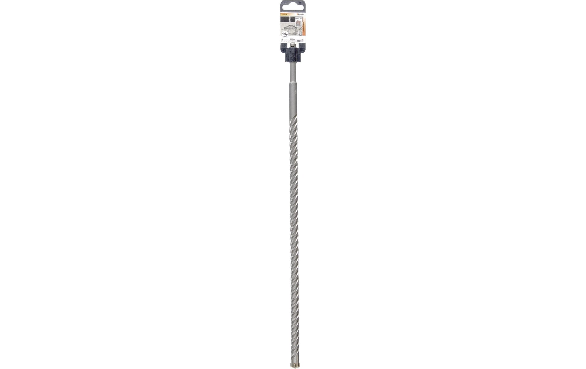 kwb Hammerbohrer 14 × 460 mm Hartmetall SDS Plus – für Mauerwerk & Beton – 1 Stück – 4-Schneider