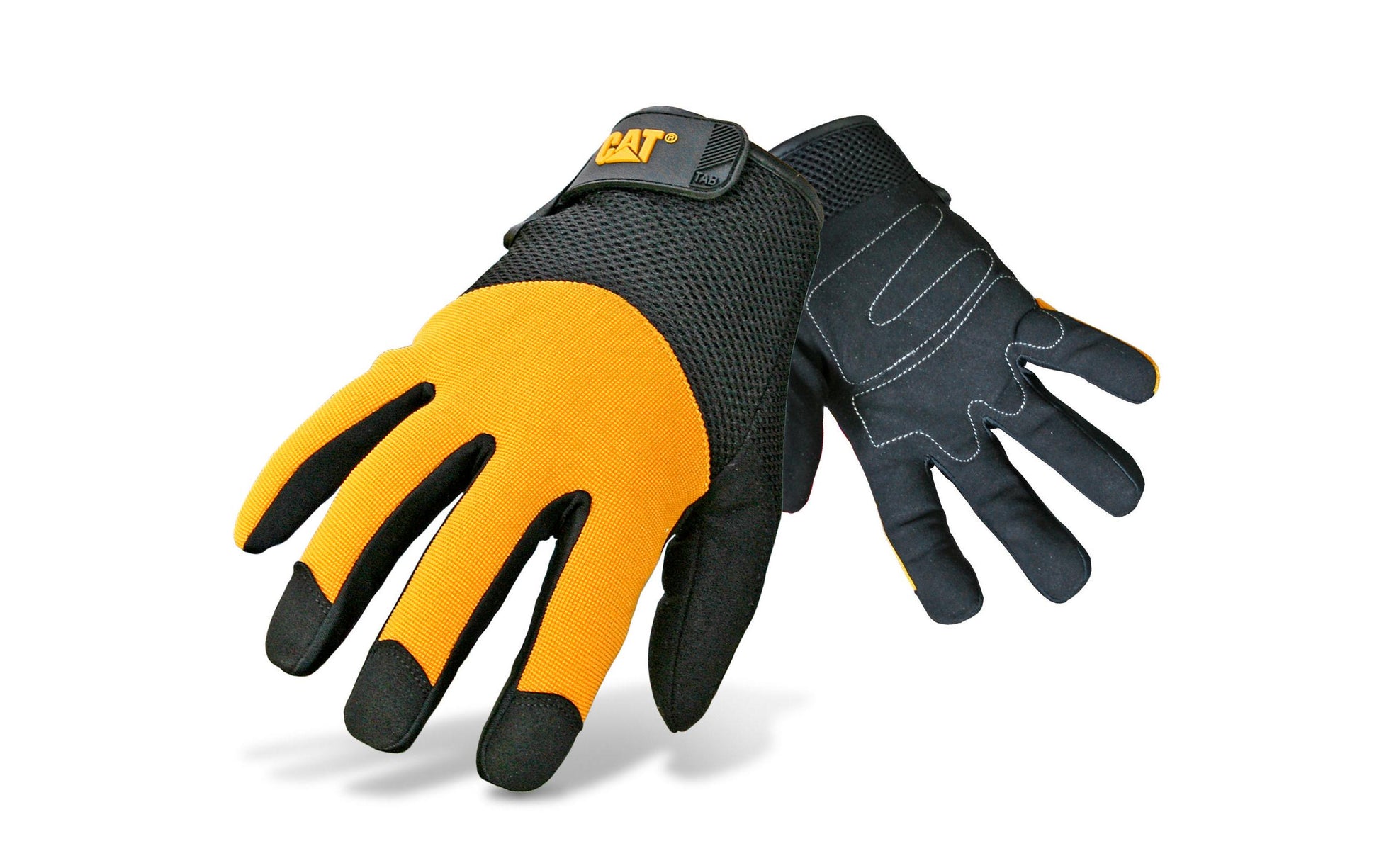 CAT Arbeitshandschuhe – XL – Nylon, EN 388:2122, Gelb, verstärkte Fingerspitzen