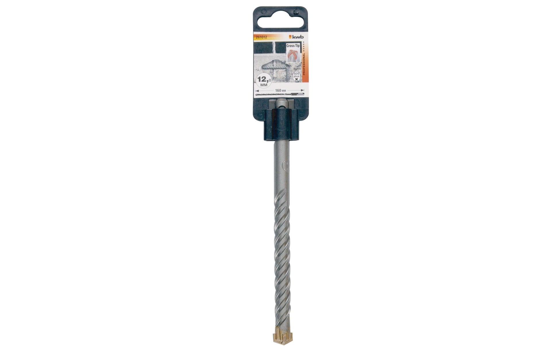 kwb Hammerbohrer 12 × 160 mm Hartmetall SDS Plus – für Mauerwerk & Beton – 4-Schneider