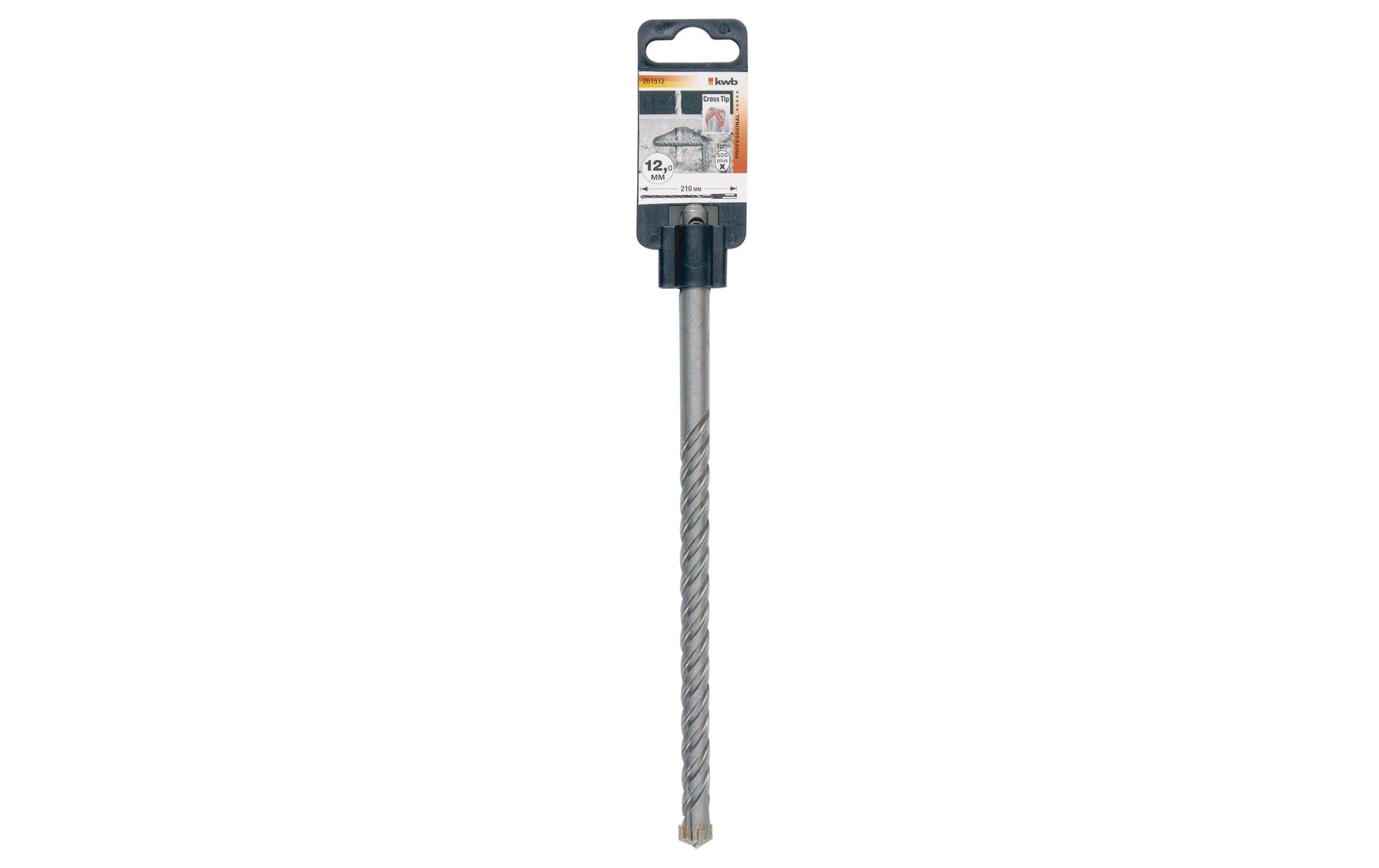 kwb Hammerbohrer 12 × 210 mm Hartmetall SDS Plus – für Mauerwerk & Beton – 4-Schneider