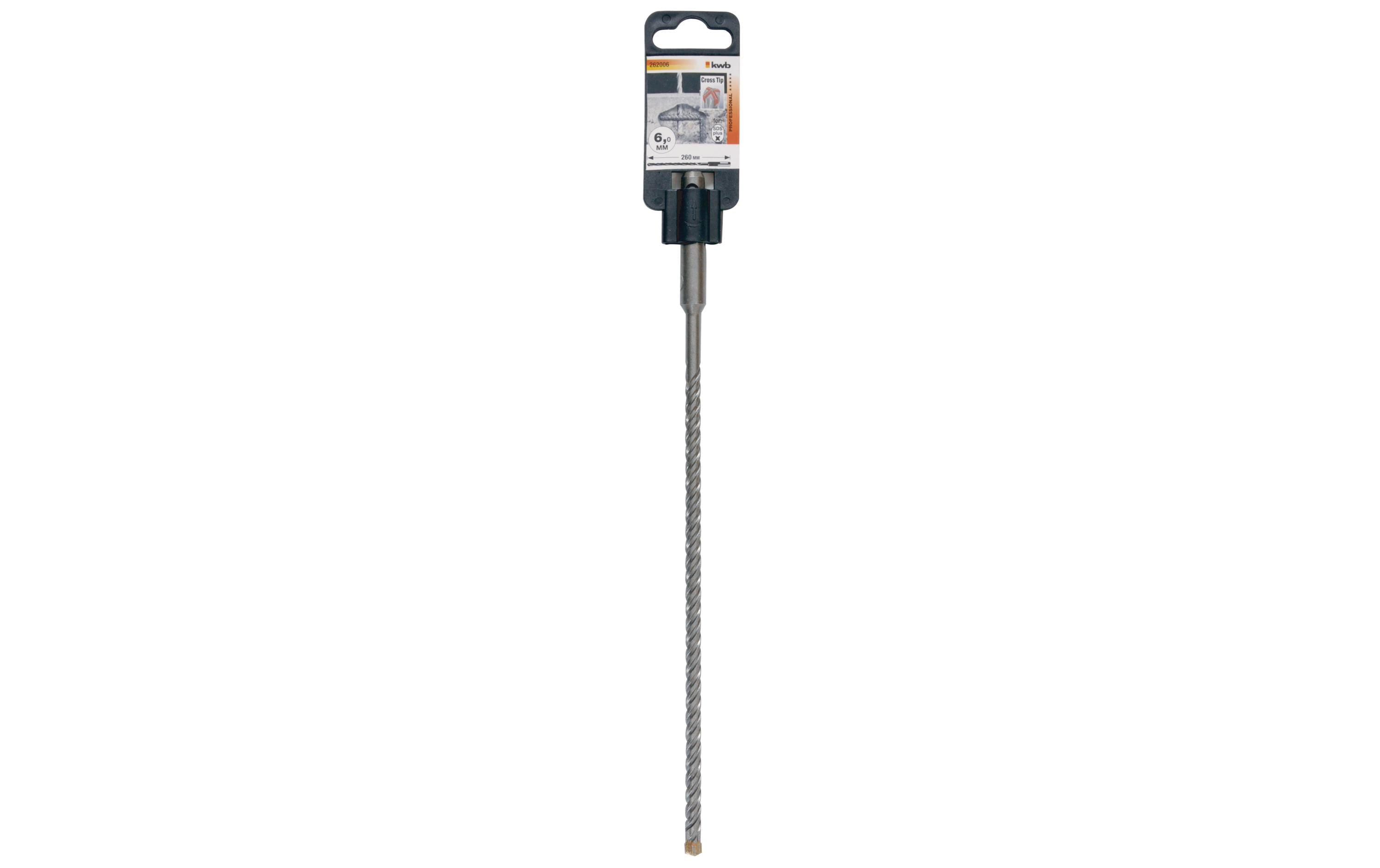 kwb Hammerbohrer – 6 mm, 260 mm, SDS-Plus Schaft