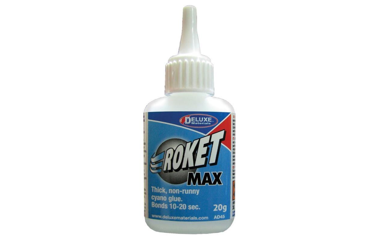Deluxe Materials Spezialkleber Roket Max CA – transparent, 20 g, für Kunststoff