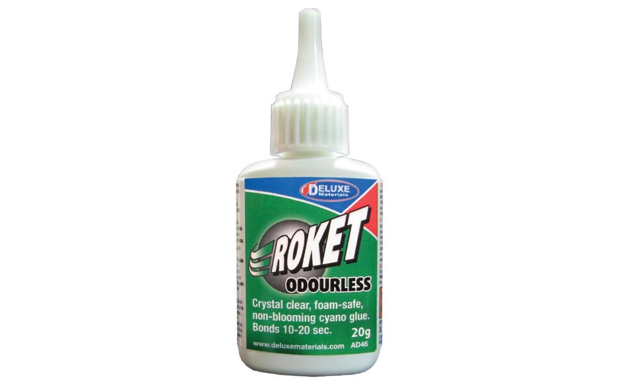 Deluxe Materials Sekundenkleber Roket Odourless Flasche – transparent – 20 g – für Kunststoff