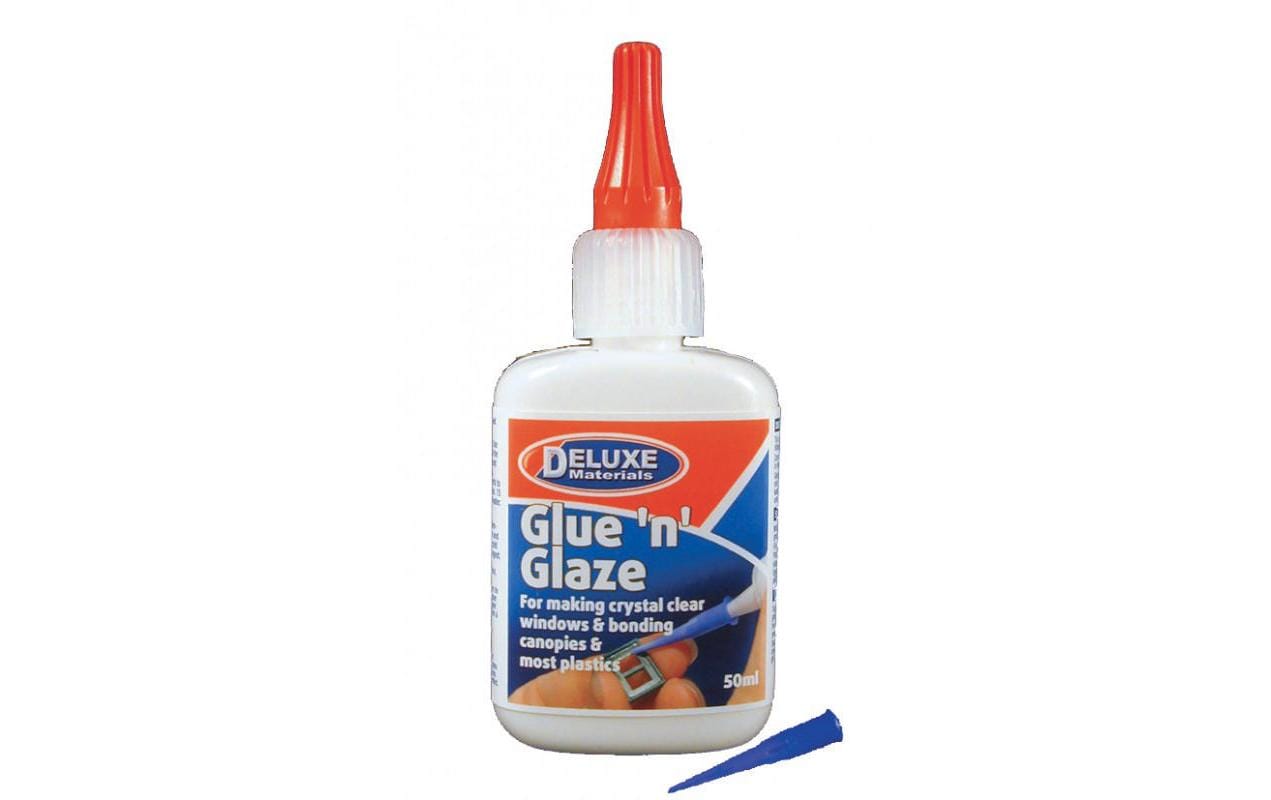 Deluxe Materials Glue n Glaze Alleskleber – 50 ml, transparent, für Kunststoff