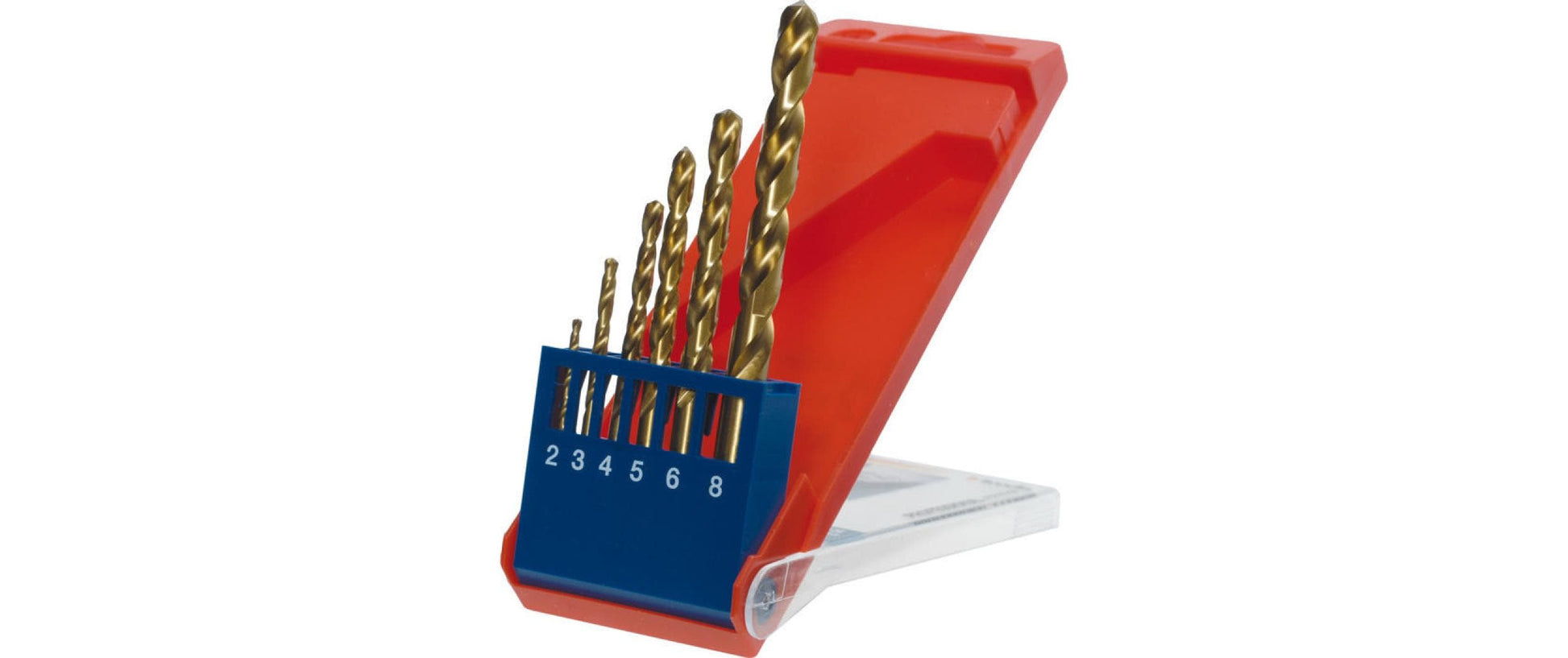 kwb Spiralbohrer-Set 2–8 mm HSS TiN Zylinderschaft – für Metall – 6-tlg. – präzisionsgeschliffen