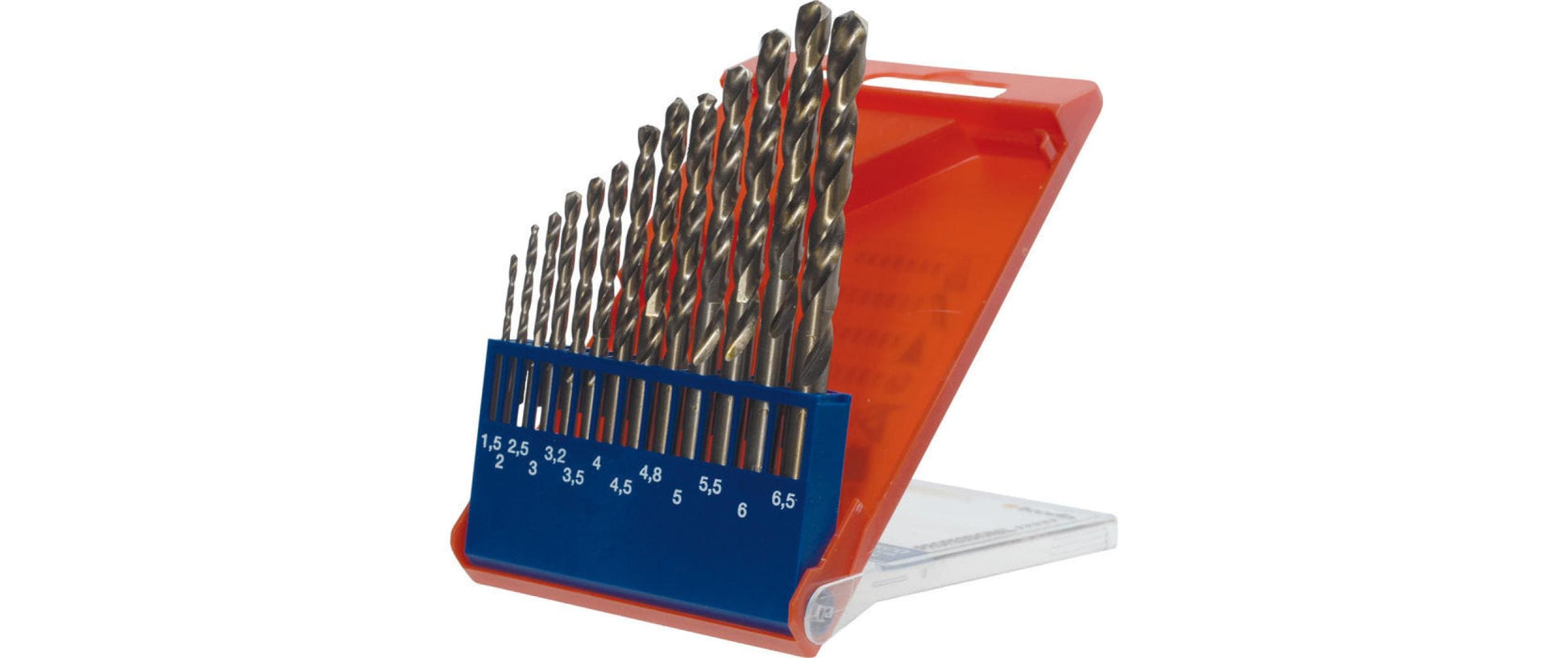 kwb Spiralbohrersatz 1,5–6,5 mm HSS-Co Zylinderschaft – für Metall – 13-tlg. – 135° Spitzwinkel