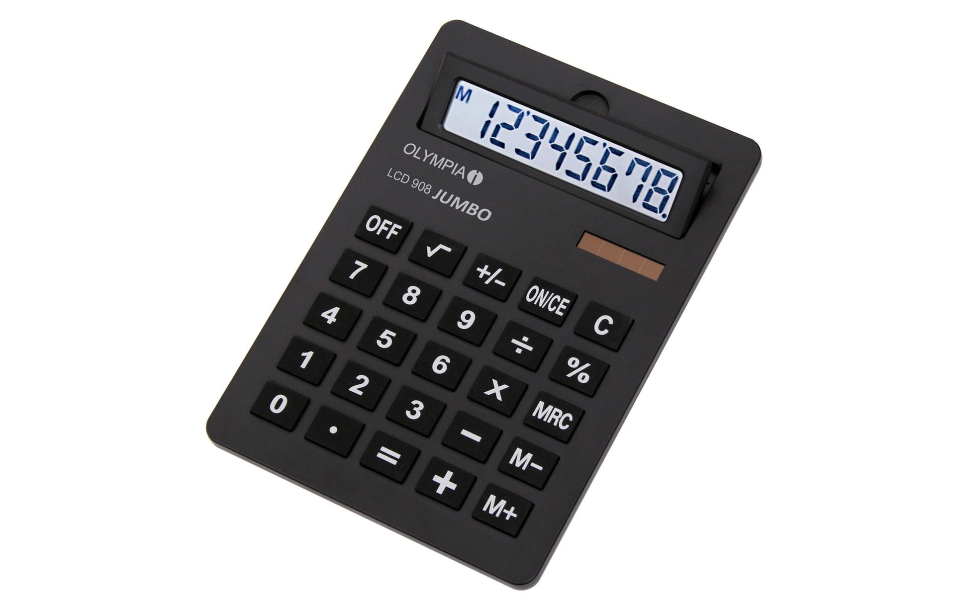 Olympia Tischrechner LCD 908 – 8-stellig – Solar/Batterie – Schwarz