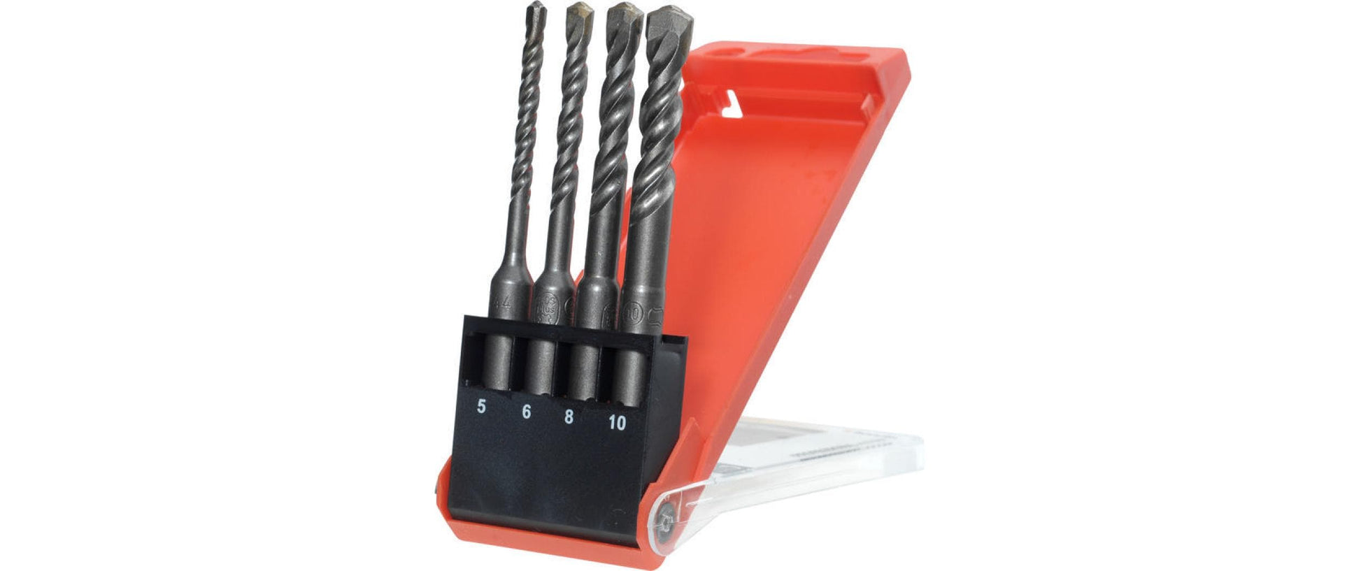 kwb SDS Plus Hammerbohrer-Set 4-tlg., 5/6/8/10 mm – 110 mm – für Mauerwerk & Beton