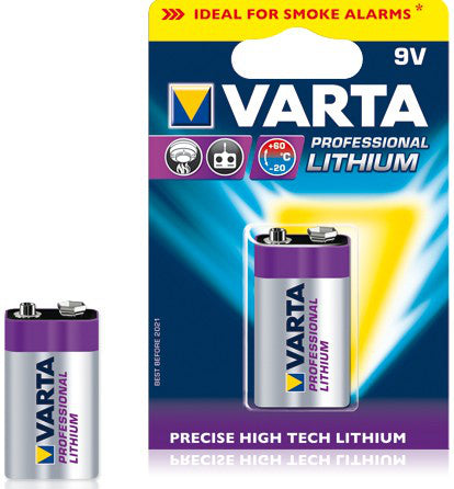 Varta 9V Batterie, Lithium-Mangandioxid, 9 V – 1 Stk.