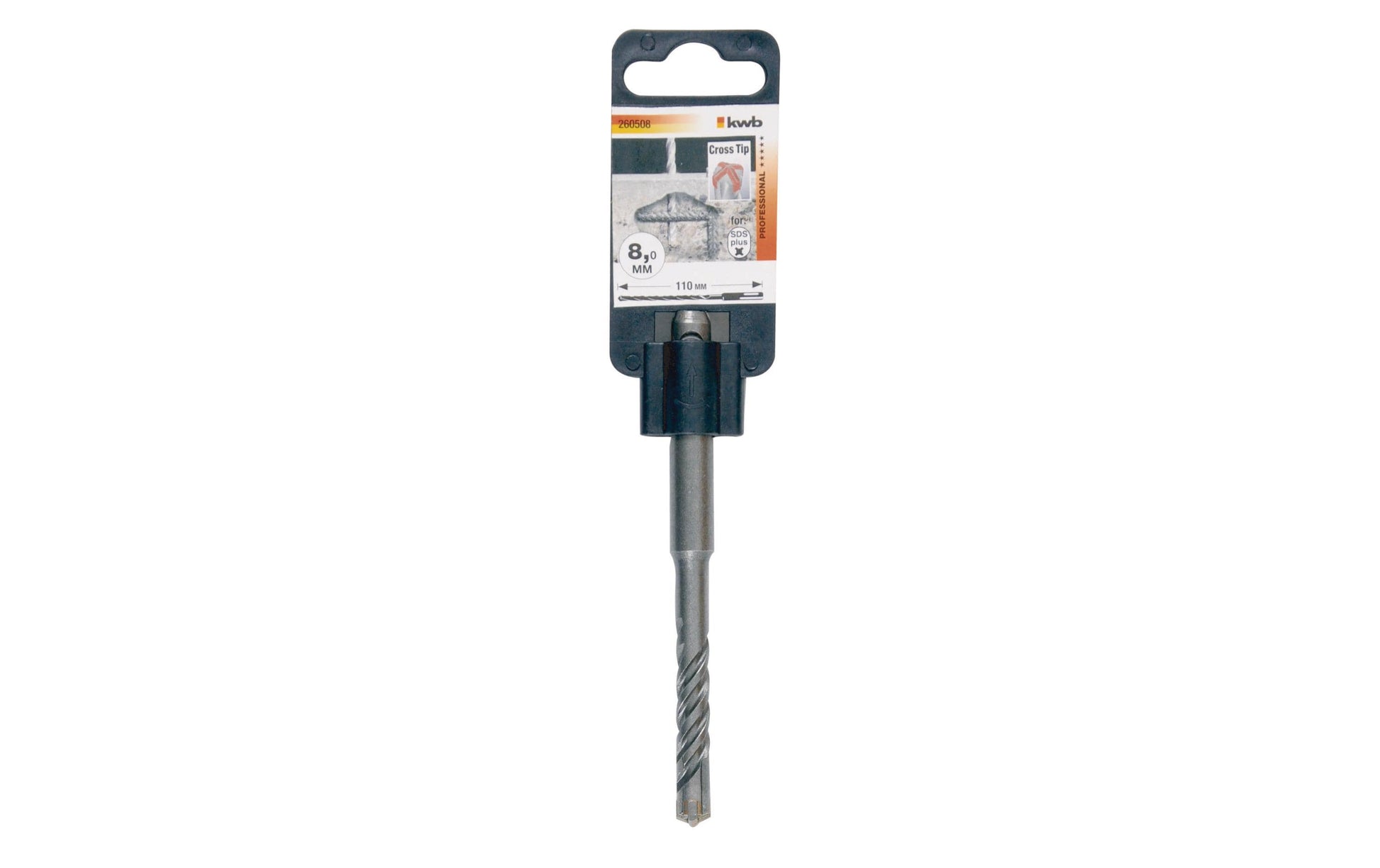 kwb Hammerbohrer 8 × 110 mm Hartmetall SDS Plus – 4-Schneider – für Mauerwerk & Beton