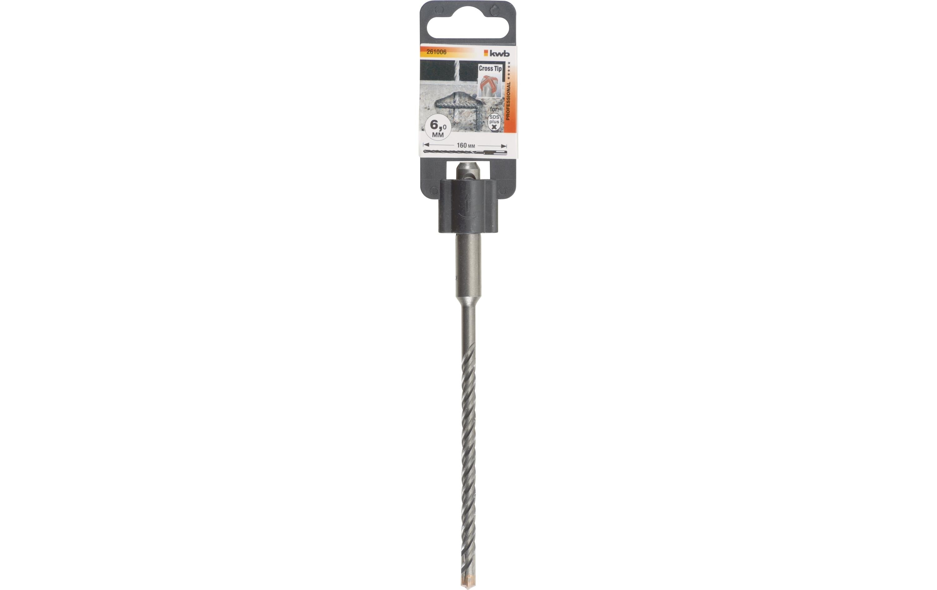 kwb Hammerbohrer 6 mm × 160 mm – Für Rotationshammer, Porenbeton, Mauerziegel, Beton