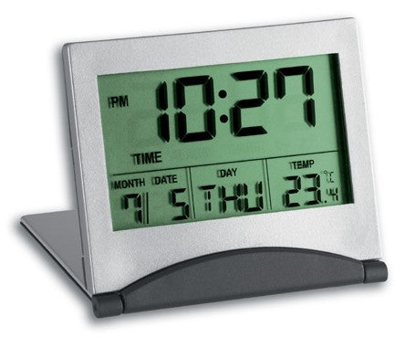 TFA-Dostmann TFA Dostmann Digitalwecker – Snooze, Thermometer, 7,3 × 5,8 × 6,3 cm, Silber