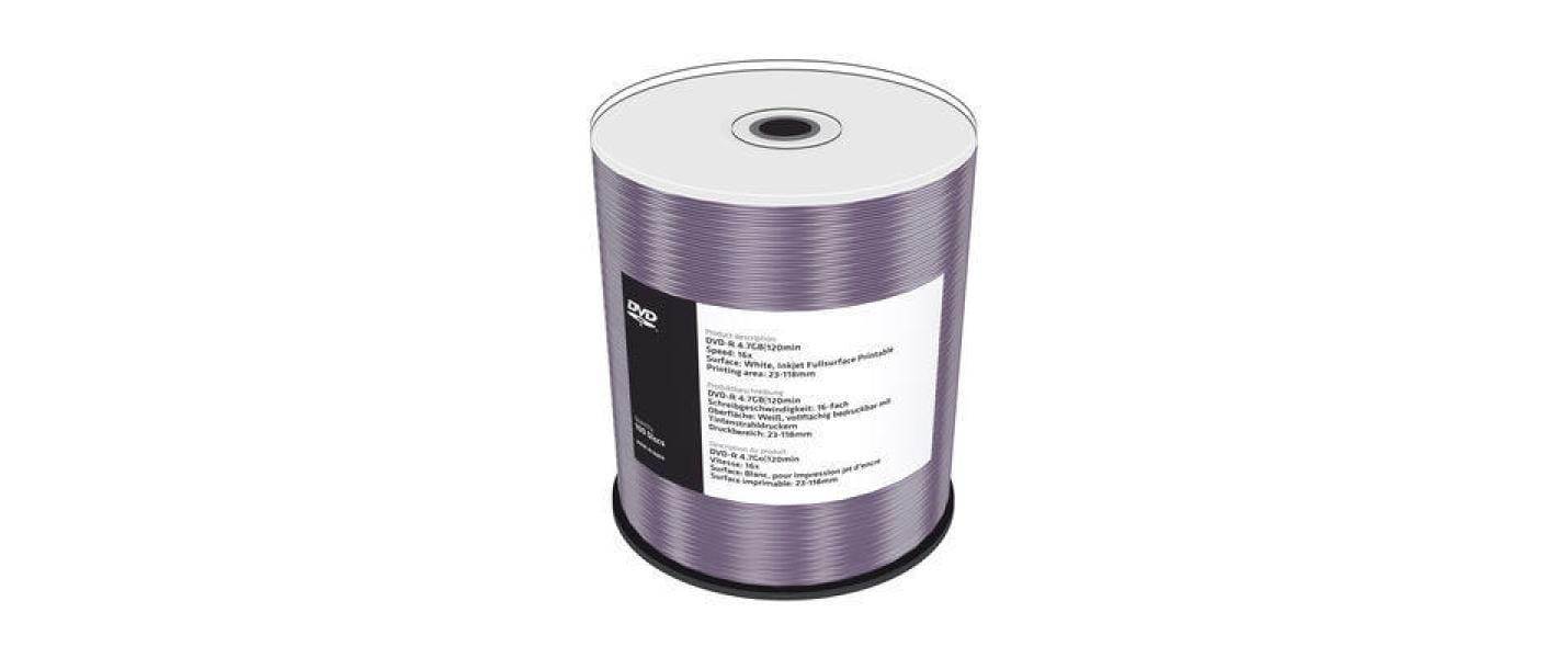 MediaRange DVD-R 4,7 GB – 16×, bedruckbar, 100er Spindel