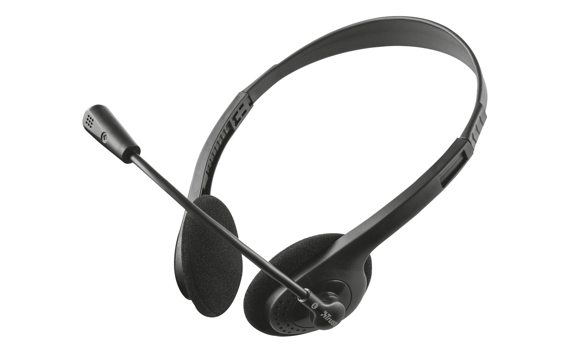 Trust Primo Office-Headset – On-Ear, Stereo, Kabelgebunden, 3,5 mm Klinke, Schwarz