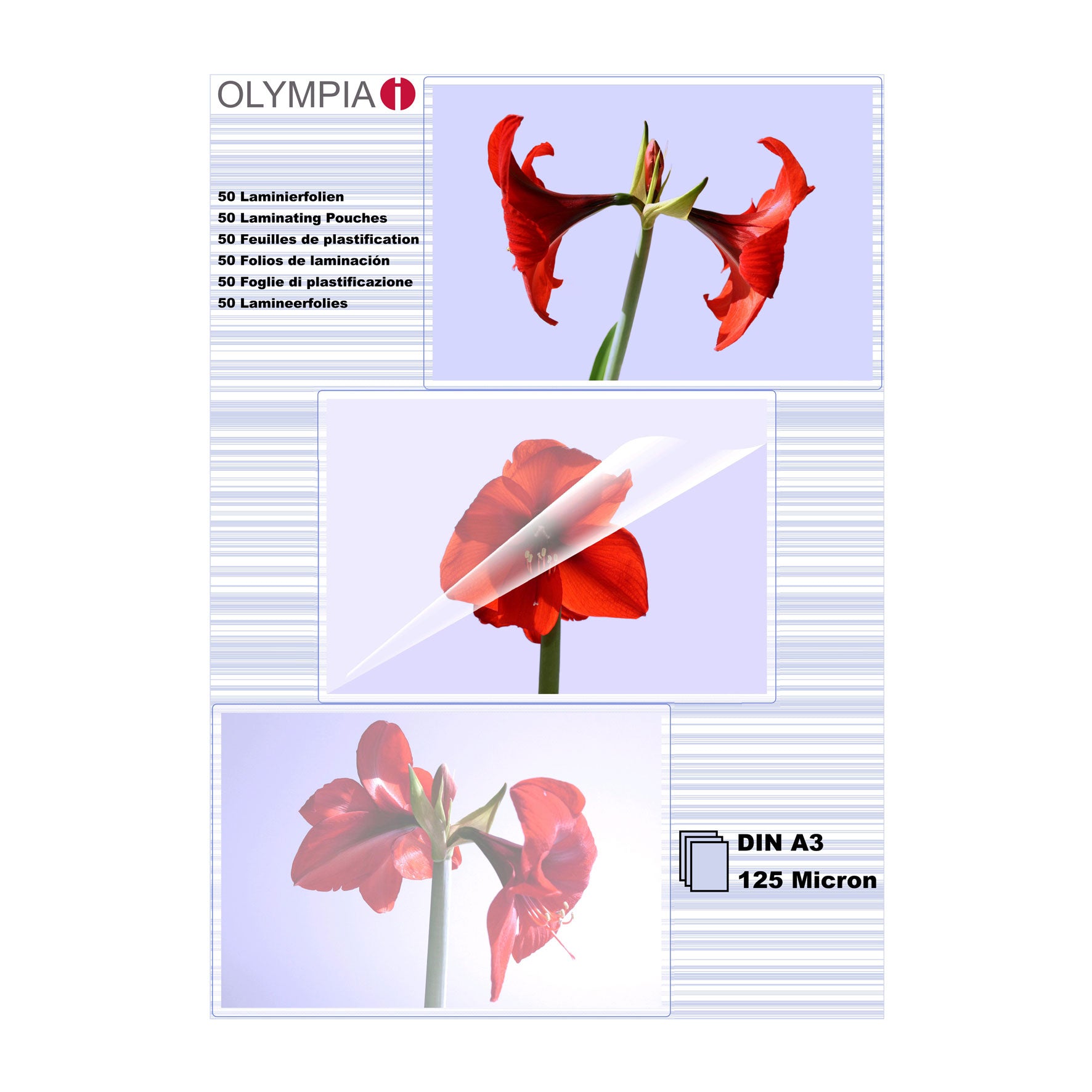 Olympia Laminierfolien A3 – 125 µm, glänzend, 50 Stück