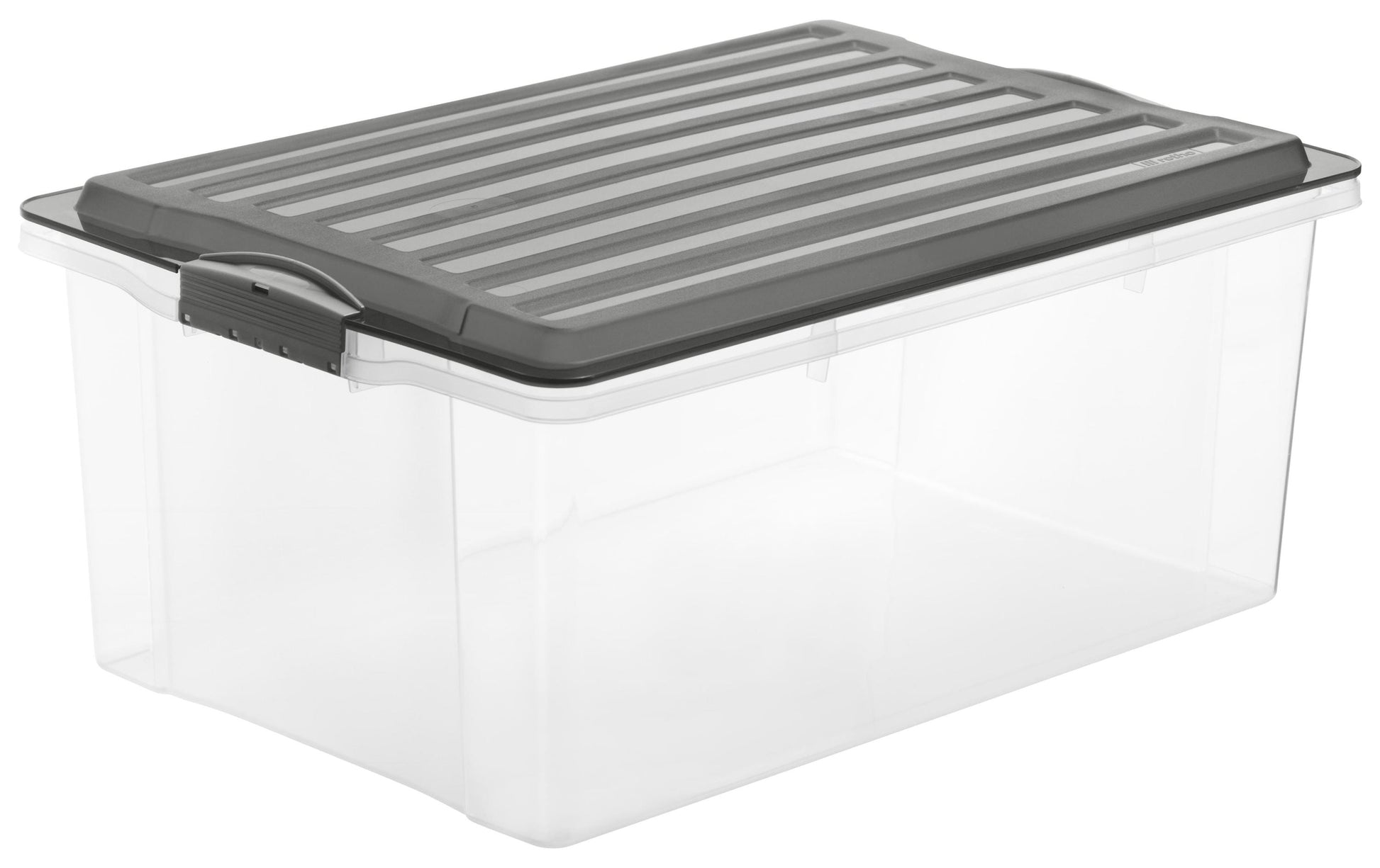Rotho Kompakte Aufbewahrungsbox 38 l (mit Deckel) – Polypropylen – Anthrazit – 400 × 250 × 570 mm