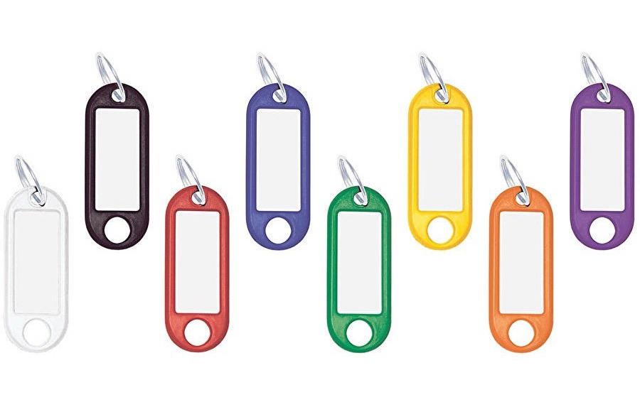 Wedo Schlüsselanhänger – mit Ring, Mehrfarbig, 21 × 52 mm, 100er-Pack