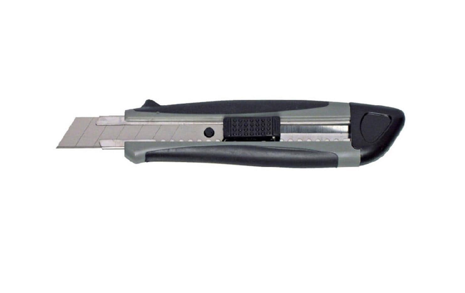 MAUL 18 mm Abbrechmesser, gummierte Griffzone, einziehbar, mit Sperre, schwarz