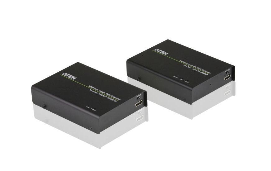 ATEN VE812 – HDMI-Extender-Set (Cat-Extender), HDMI, 4K, bis 100 m, Schwarz