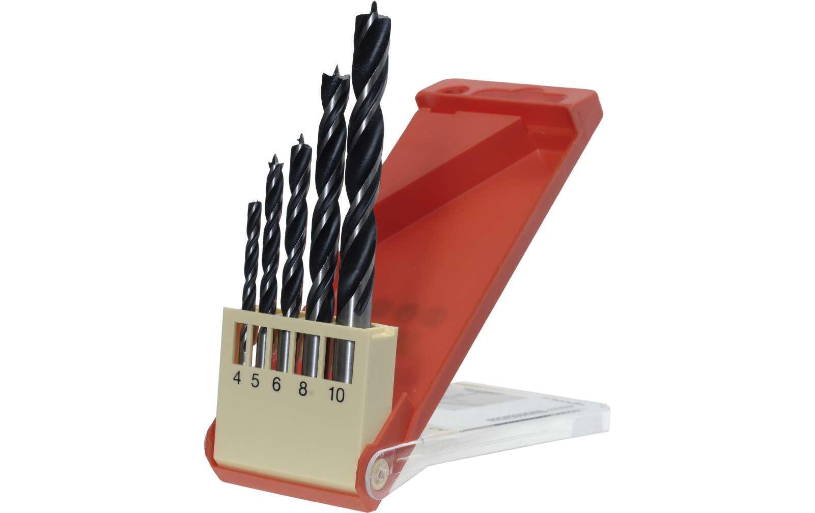 kwb Holzbohrer-Set 4/5/6/8/10 mm Zylinderschaft – für Holz – 5-tlg.