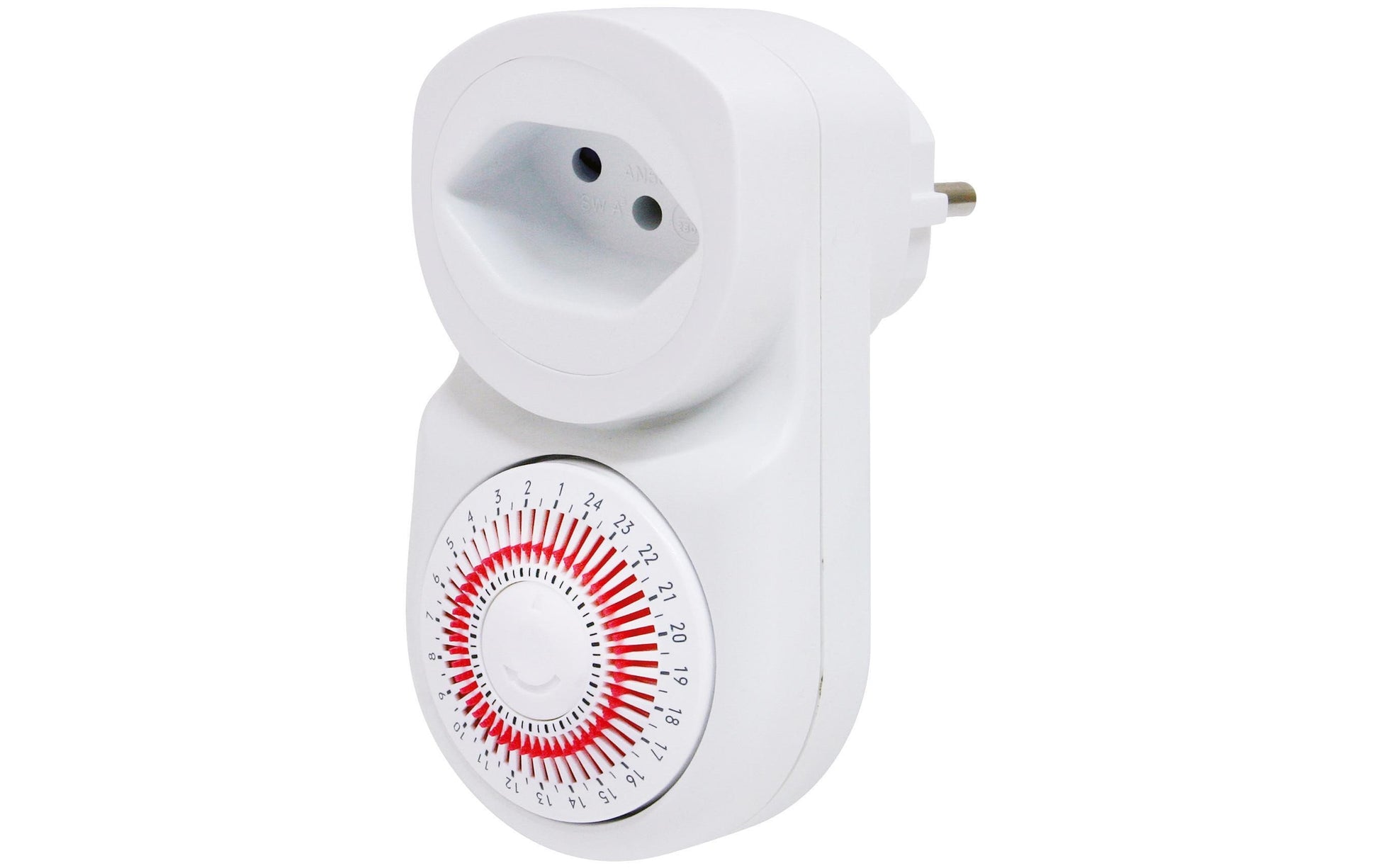 Steffen Mechanische Zeitschaltuhr (DIN-Schiene) – 24 h, IP20, 230 V, 10 A – Weiss – 1204420