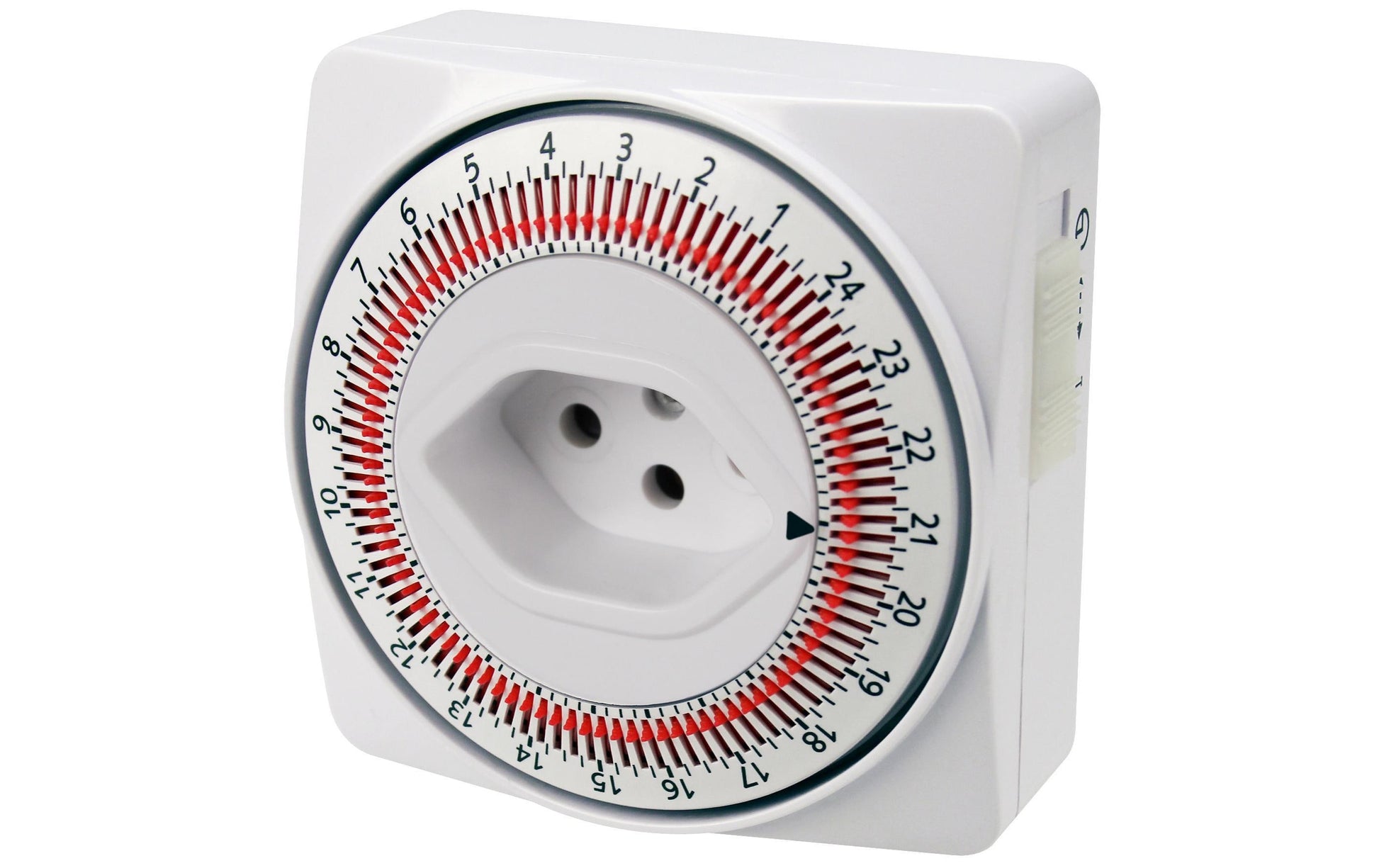 Steffen Mechanische Zeitschaltuhr (DIN-Schiene) – Tages-Timer, 24 h, IP20, 230 V, 15 min – Weiss – 1204486