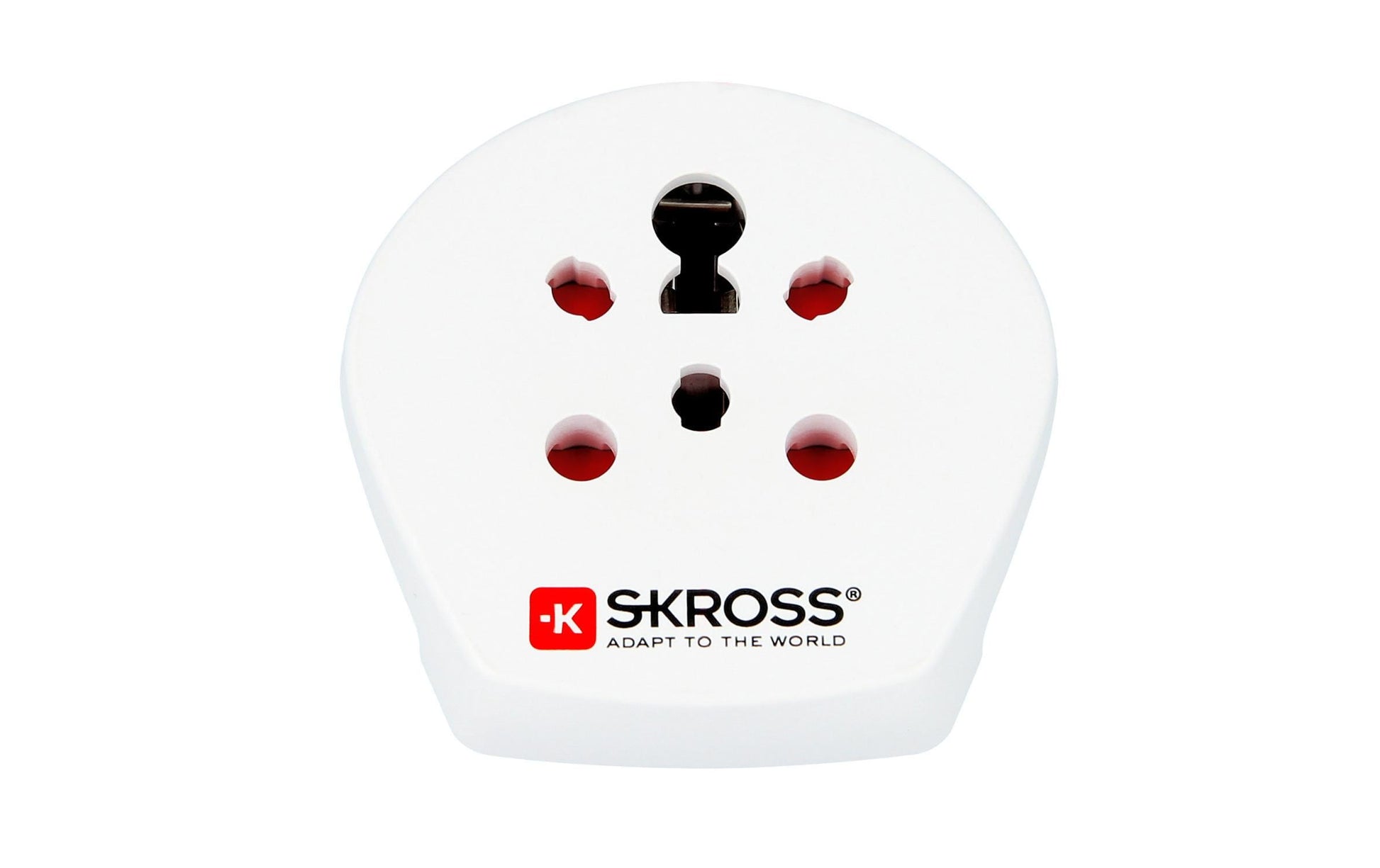 Skross Reiseadapter – Indien/Israel/Dänemark zu Europa – geerdet – weiss – Kunststoff