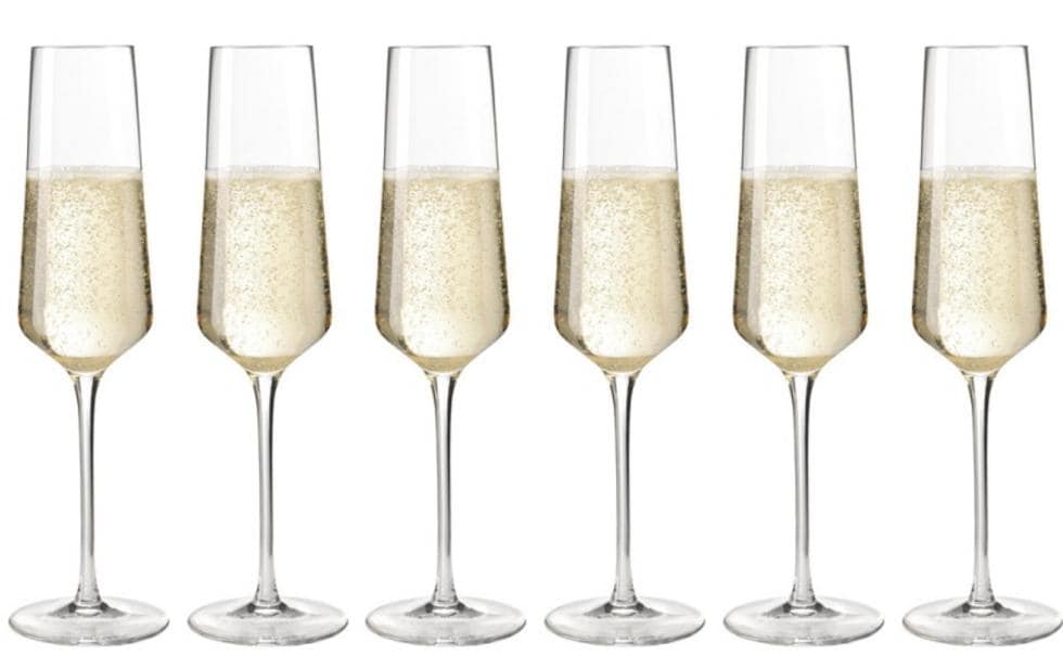 LEONARDO Puccini Sektglas – 6er Set, 280 ml, Ø 5 cm, H 26 cm, Kristallglas, Transparent, spülmaschinenfest