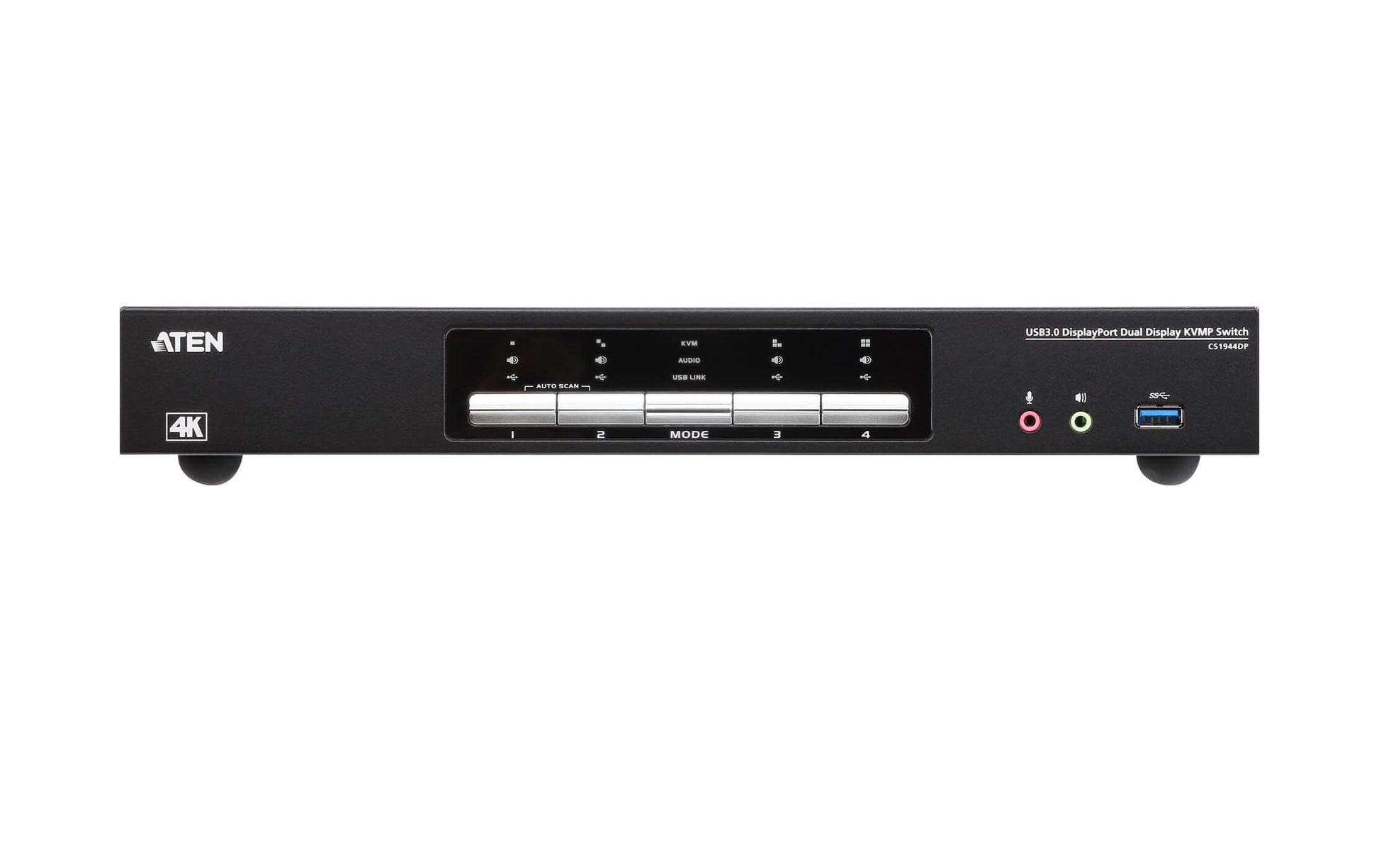 ATEN CS1944DP – KVM-Switch 4×1, DisplayPort/USB 3.2 Gen 1, 4K (4096 × 2160), Dual-View