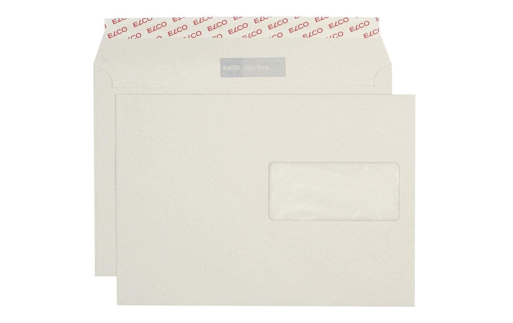 Elco Couvert C5, Fenster rechts, Haftklebung, grau, 100 g/m² – 500 Stk.