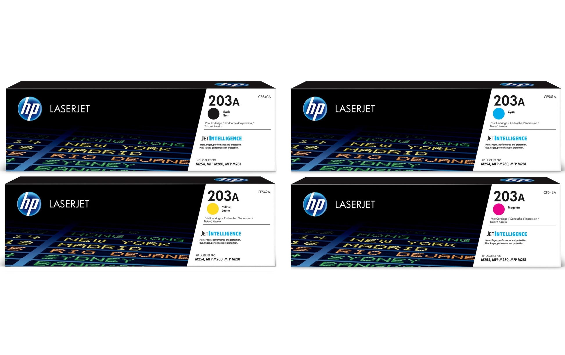 HP Toner-Multipack CF540A-CF543A – BK/C/M/Y, 1300 Seiten