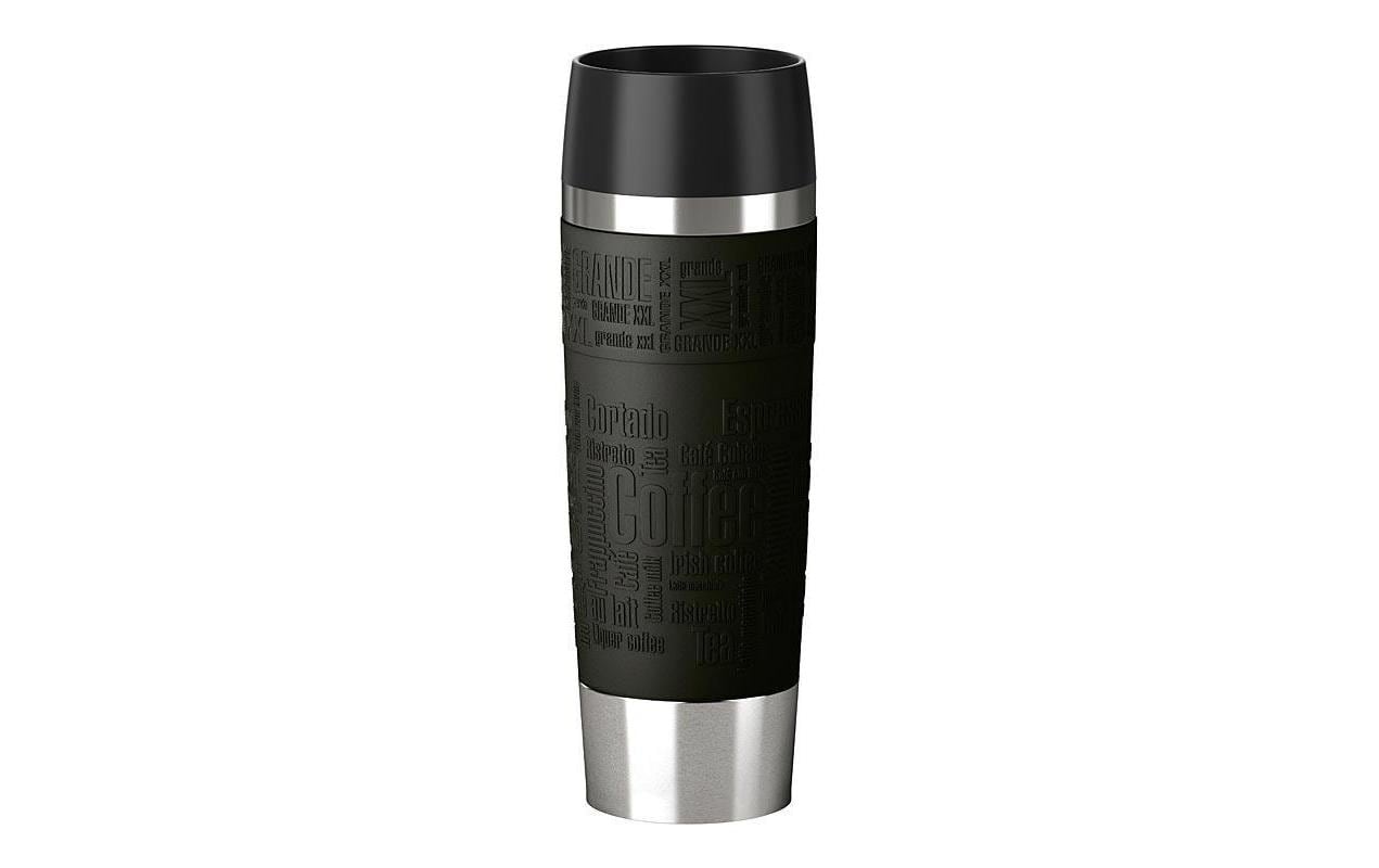 EMSA Travel Mug Grande Thermobecher 500 ml – doppelwandig 6 h heiss/12 h kalt, Druckknopfdeckel, Edelstahl