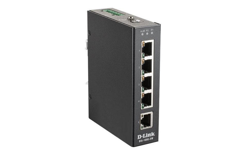 D-Link DIS-100E-5W – Unmanaged Switch – 5×Fast Ethernet, L2, 19" Rack