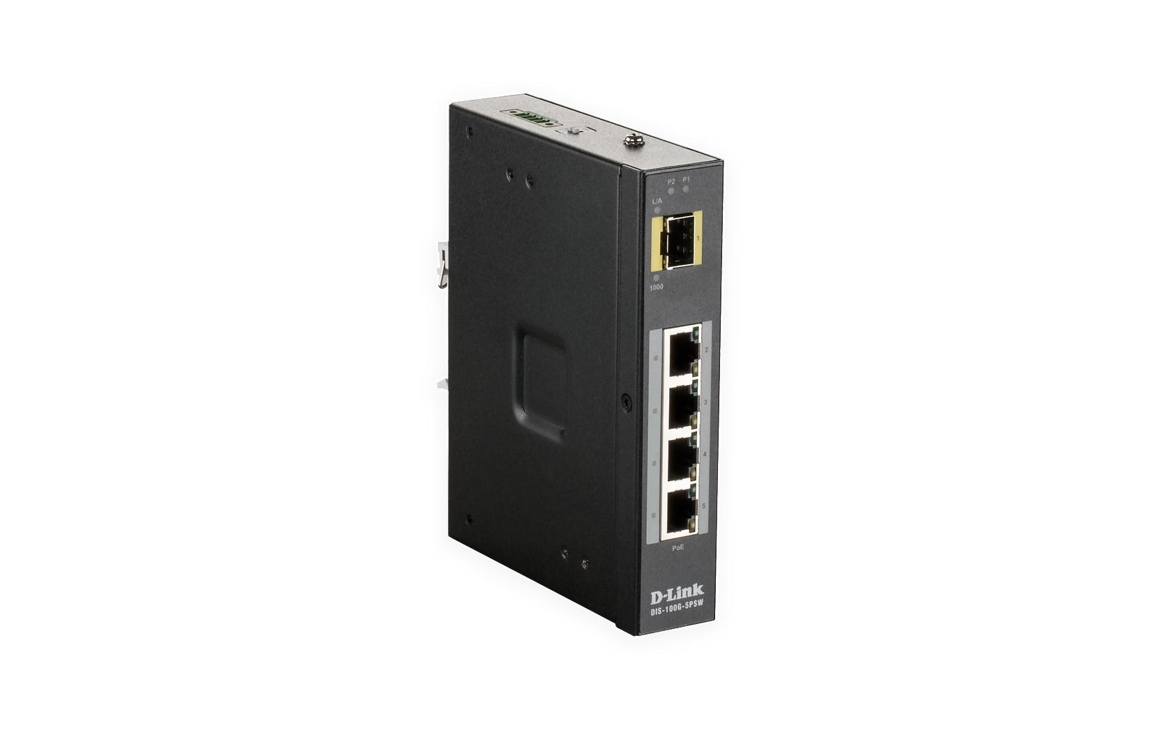D-Link DIS-100G-5PSW – Switch – 5×GbE, 1×SFP, L2, PoE+ 120 W
